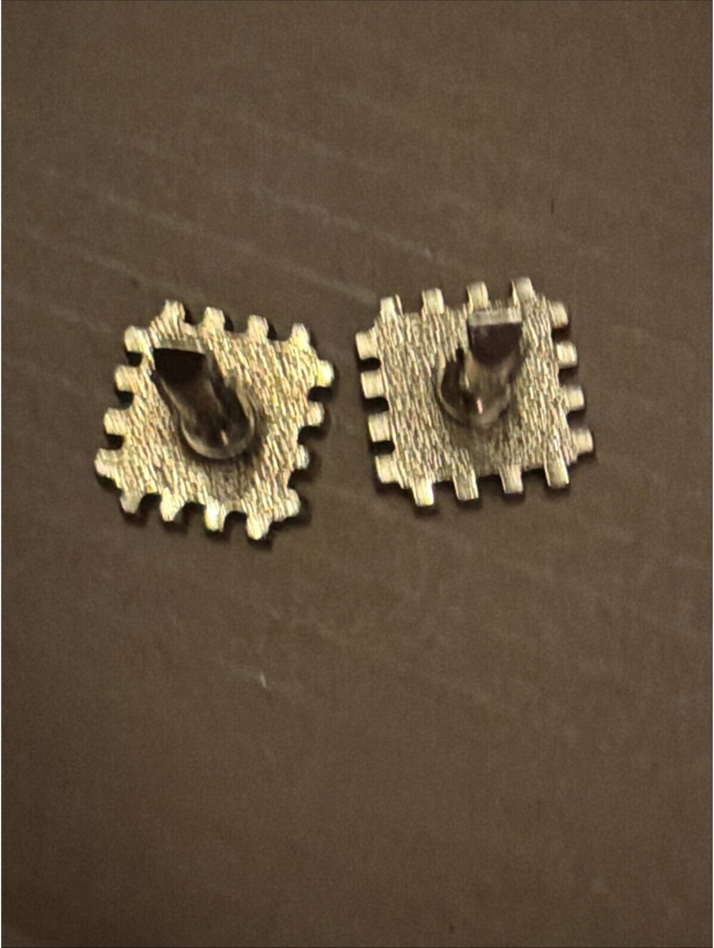 Vintage Swank Mother Of Pearl Brutalist Style Gold Tone Cuff Links - Picture 6 of 6